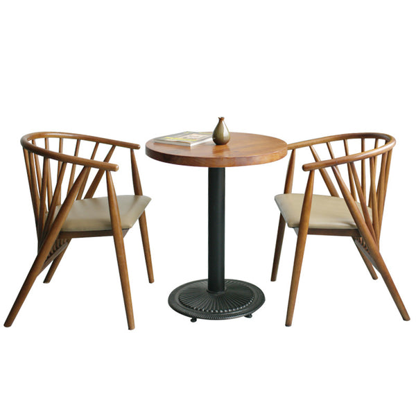北歐日式餐椅咖啡廳桌椅實木簡約休閒餐廳單人椅組合創意洽談家具 - luxhkhome