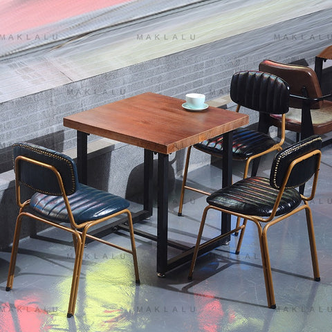 loft工業風餐廳桌椅咖啡廳復古鐵藝靠背休閒椅現代創意設計師椅子 - luxhkhome