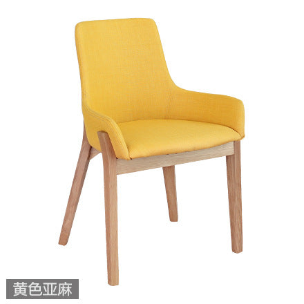 北歐餐椅現代簡約日式布藝座椅靠背椅子咖啡廳休閒洽談實木書桌椅 - luxhkhome