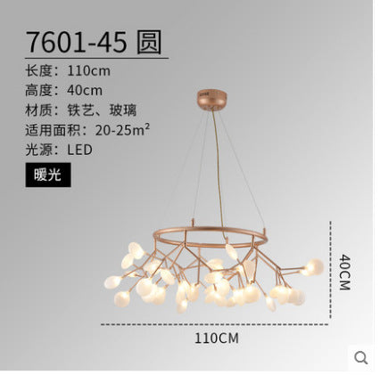 北歐後現代客廳吊燈創意個性餐廳螢火蟲吊燈簡約玻璃設計師吊燈 - luxhkhome