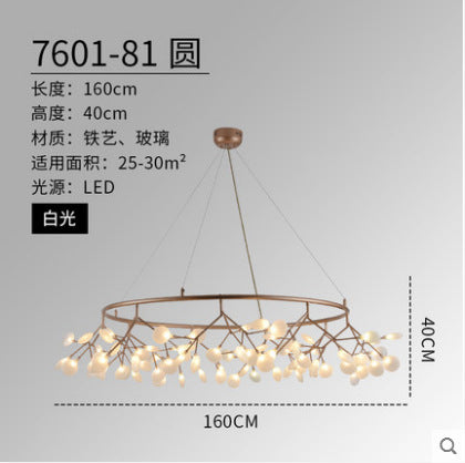 北歐後現代客廳吊燈創意個性餐廳螢火蟲吊燈簡約玻璃設計師吊燈 - luxhkhome