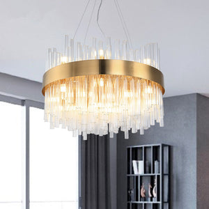 北歐燈具後現代客廳吊燈個性創意藝術金色亞克力管臥室餐廳燈 - luxhkhome