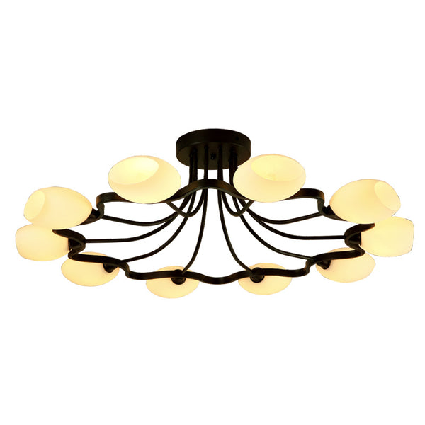 美式田園復古吸頂燈北歐現代簡約餐廳臥室圓形創意溫馨客廳燈具 - luxhkhome