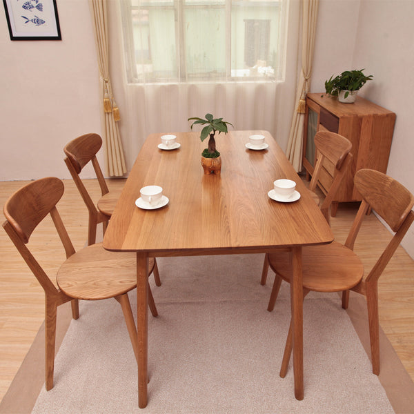北歐風純實木餐椅簡約現代白橡木家具靠背椅家用酒店餐廳椅子 - luxhkhome