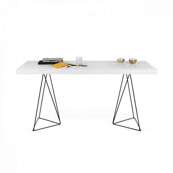 北歐新款白色實木辦公桌 設計師風工作室簡約單人辦公書桌批發 - luxhkhome
