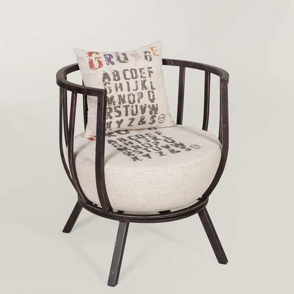 工廠直銷鐵藝布藝沙發椅 創意個性單人椅子簡約工業風復古沙發椅 - luxhkhome
