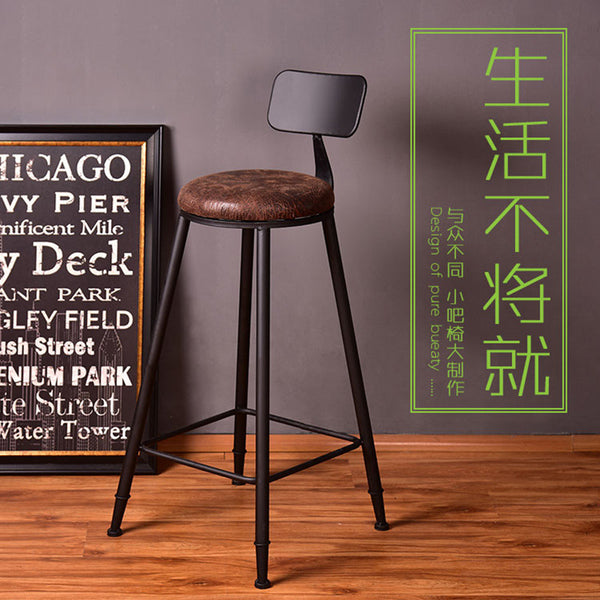 美式鐵藝實木酒吧台桌 奶茶店咖啡廳定制簡約風高腳長條桌椅組合 - luxhkhome