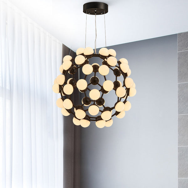 後現代客廳燈簡約吧台臥室餐廳燈創意個性別墅分子玻璃球北歐吊燈 - luxhkhome