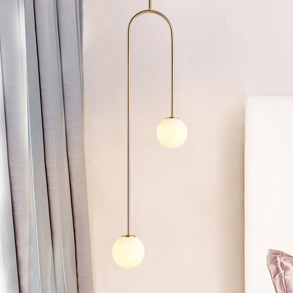 北歐創意臥室床頭掛燈現代簡約客廳背景吧台led玻璃圓球溫馨吊燈 - luxhkhome