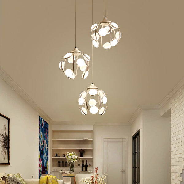 創意北歐餐廳燈個性簡約led吊燈極簡設計三頭吧台書房臥室燈具 - luxhkhome