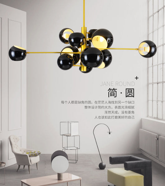 客廳吊燈北歐時尚簡約大氣展廳會所藝術設計師適用家庭金屬五金燈 - luxhkhome