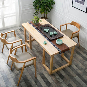 兩用美式鄉村餐桌家用長方形泡茶桌 現代簡約多功能創意實木桌椅 - luxhkhome