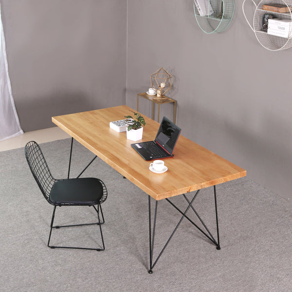 現代簡約實木家具餐桌創意線條方形桌椅組合金色餐廳飯店桌子椅子 - luxhkhome