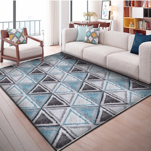 北歐幾何圖案地毯客廳現代簡約沙發茶几墊臥室床邊家用地毯長方形