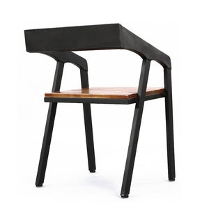 美式鐵藝仿實木書椅靠背餐椅休閒辦公電腦椅子北歐設計師椅子凳子 - luxhkhome