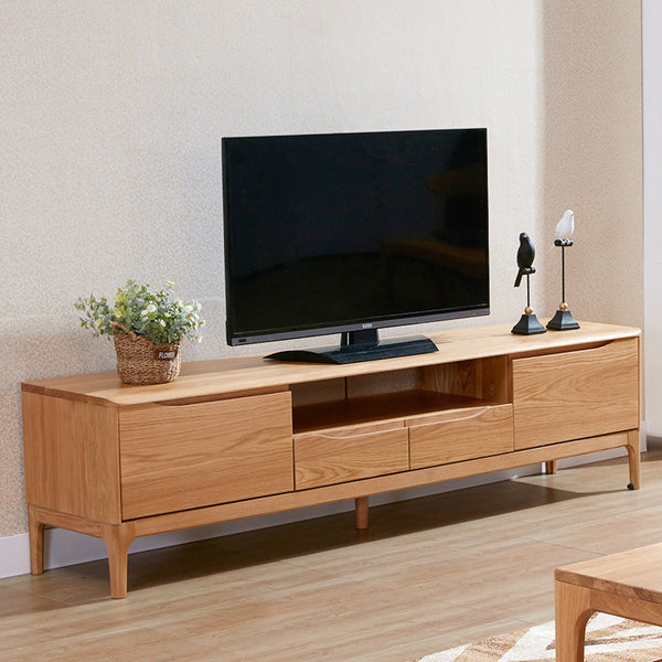 現代簡約客廳視聽櫃白橡木小戶型家具北歐風純實木電視櫃 - luxhkhome