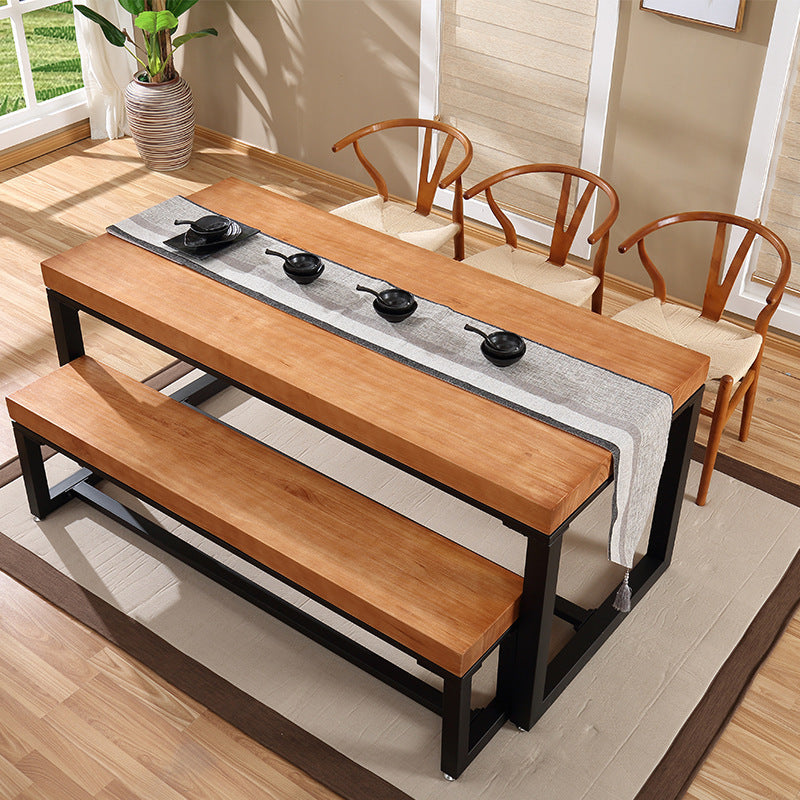 歐式餐廳實木成套餐桌椅組合可定做家用客廳鐵藝長條桌子廠家直銷 - luxhkhome