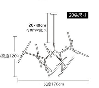 北歐後現代藝術工業風意大利設計師風格簡約創意個性人字樹杈吊燈 - luxhkhome