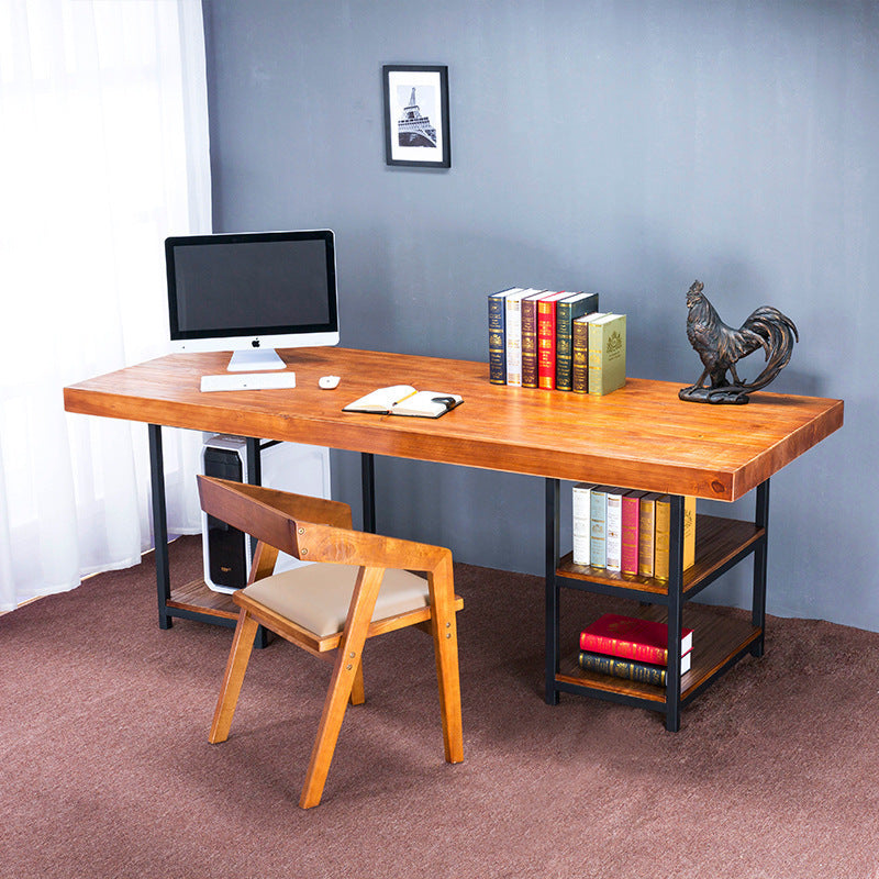 廠家直銷美式複古辦公桌 家用書房多功能長方形實木電腦書桌定制 - luxhkhome