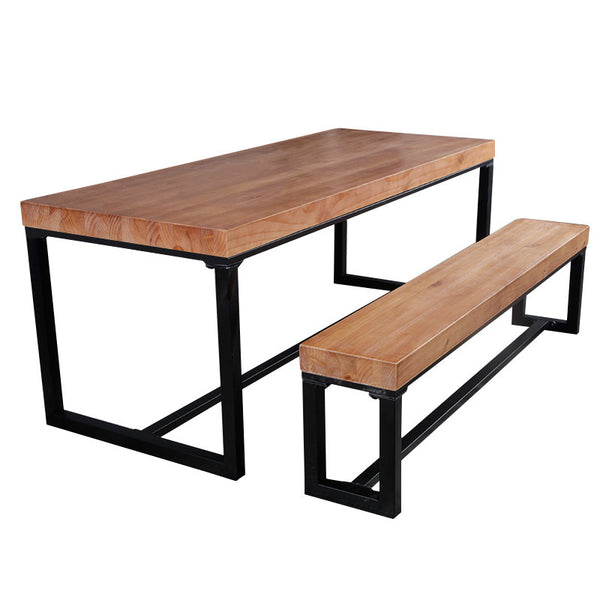 美式實木loft成套餐桌椅組合可定制 簡約鐵藝原木咖啡廳桌椅桌椅 - luxhkhome