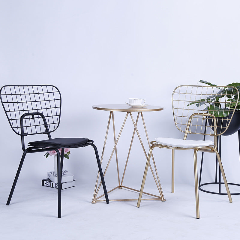 廠家直銷北歐創意金色椅子餐椅陽台休閒椅餐廳咖啡廳酒吧網紅桌椅 - luxhkhome