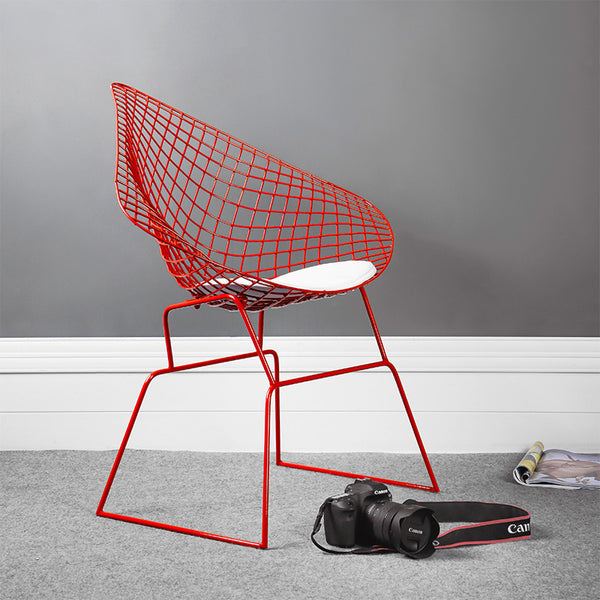 鐵絲網椅鏤空洽談椅鐵藝創意簡約餐椅 工業loft家具椅辦公椅 - luxhkhome