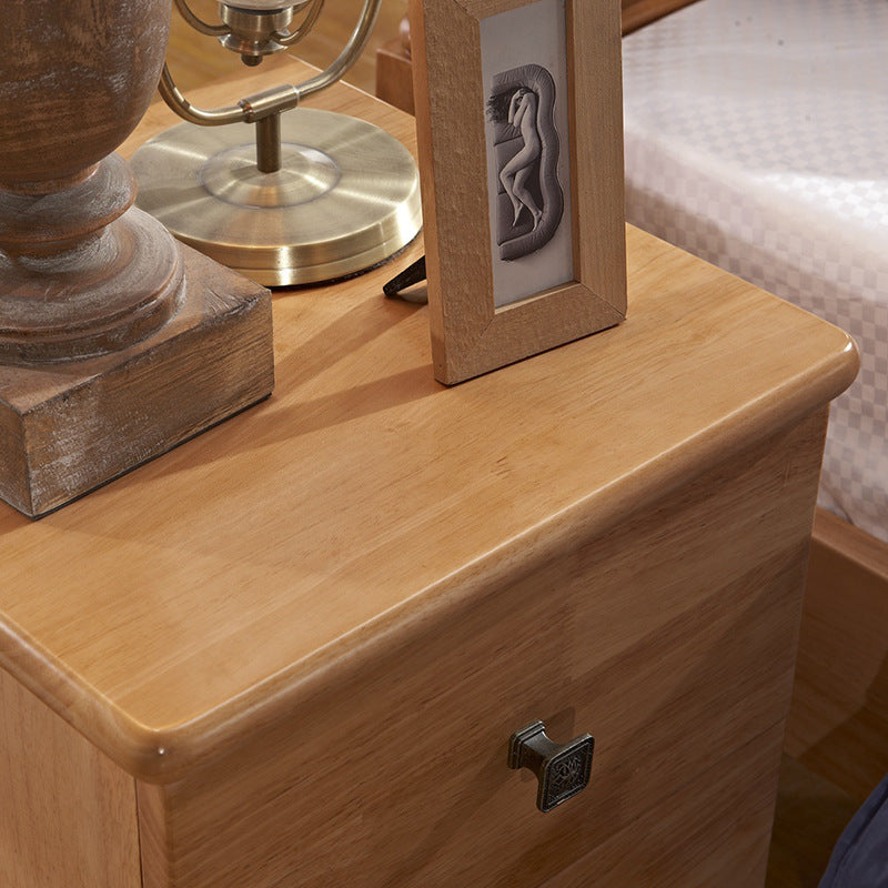 北歐橡膠木床頭櫃簡約迷你收納櫃儲物邊角櫃臥室整裝小床邊櫃 - luxhkhome