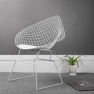 鐵絲網椅鏤空洽談椅鐵藝創意簡約餐椅 工業loft家具椅辦公椅 - luxhkhome