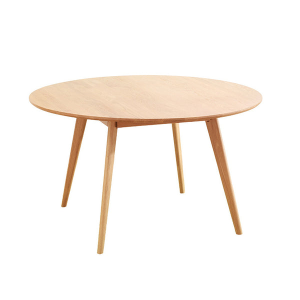 北歐風純實木圓形餐桌現代簡約白橡木小戶型餐廳家具飯桌圓桌 - luxhkhome