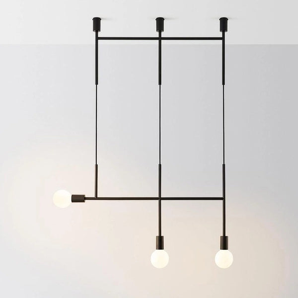 北歐創意個性吊燈簡約現代藝術客廳臥室床頭鐵藝線條設計師吊燈 - luxhkhome