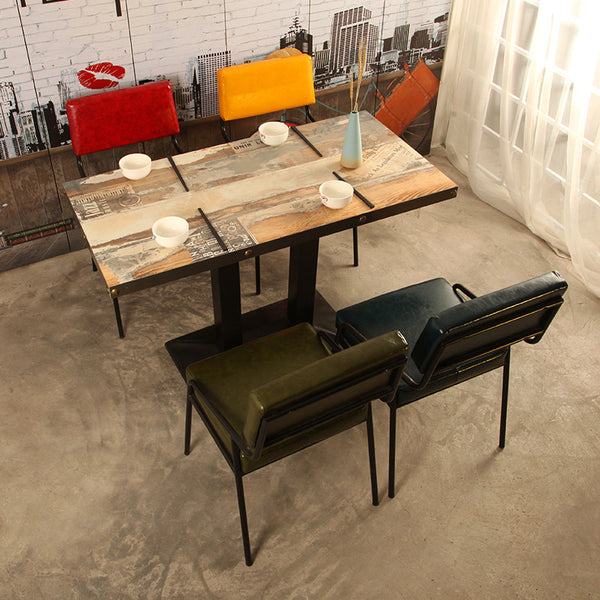 北歐工業風餐椅奶茶店咖啡廳桌椅組合鐵藝椅子靠背家用餐廳休閒椅 - luxhkhome