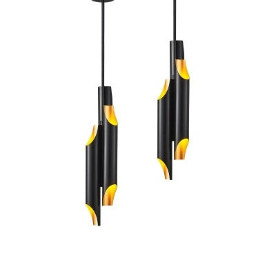 後現代簡約設計師的創意鋁管斜口新古典黑色個性餐廳臥室吊燈 - luxhkhome