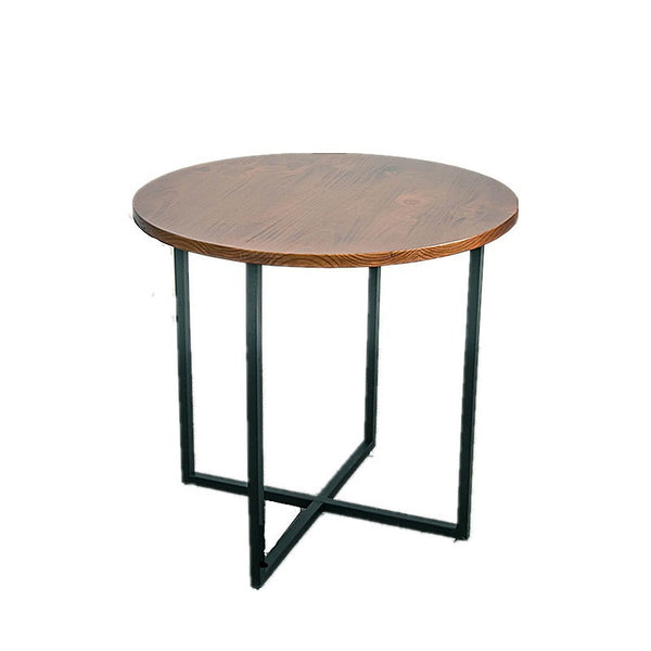 鐵藝圓型陽台桌椅組合休閒茶水間小戶型餐桌實木桌椅茶几 - luxhkhome