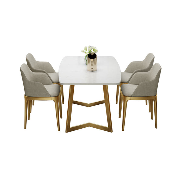 北歐大理石餐桌現代簡約小戶型家用餐廳家具餐桌餐椅組合 - luxhkhome