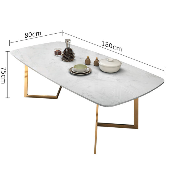 北歐簡約現代大理石餐桌長方形餐桌椅4/6組合小戶型家用輕奢定制
