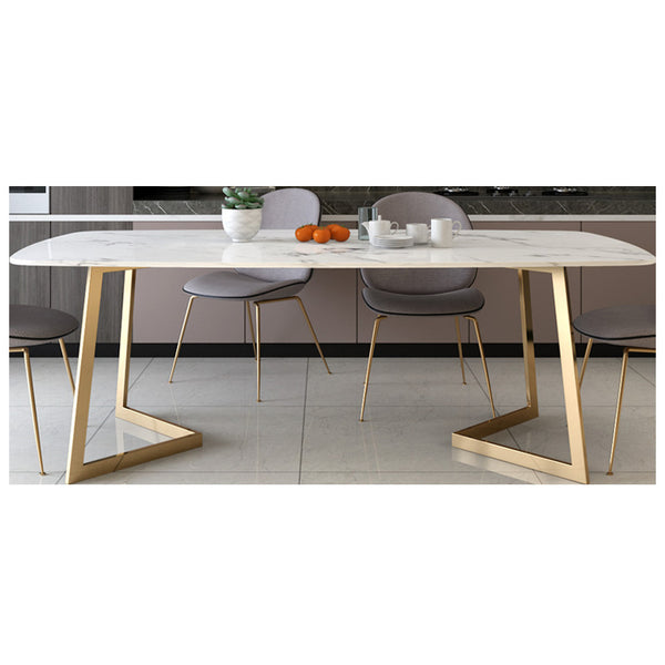 北歐簡約現代大理石餐桌長方形餐桌椅4/6組合小戶型家用輕奢定制