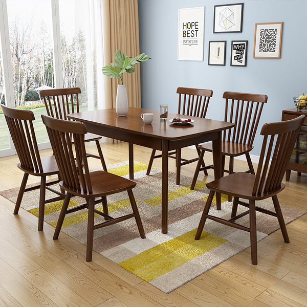北歐實木餐桌 現代簡約小戶型長方形 成套餐飲餐桌椅組合 - luxhkhome