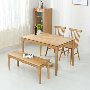 北歐風純實木半島餐桌家用6人飯桌餐廳家具定制長方形白橡木桌子 - luxhkhome