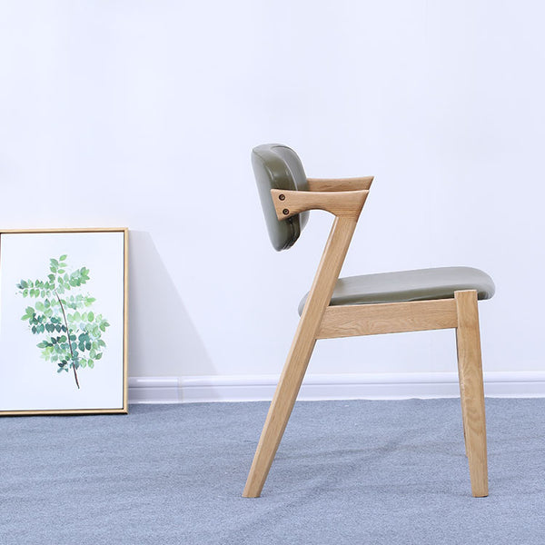 北歐實木餐椅現代簡約洽談椅白橡木Z型創意休閒家用家具餐廳椅子 - luxhkhome
