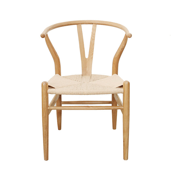 北歐實木麻繩圈椅休閒椅復古簡約茶樓餐廳椅子設計師家具洽談Y椅 - luxhkhome