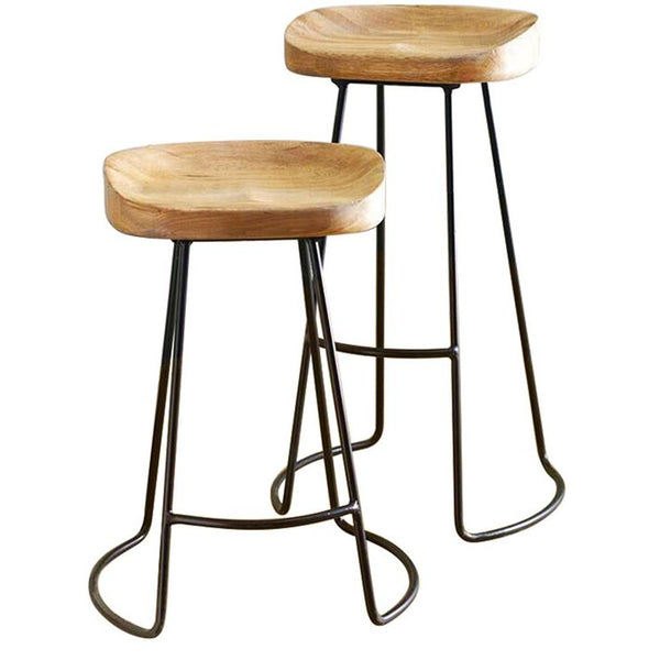 尺寸定制實木家用酒吧吧檯椅簡約高腳吧椅咖啡廳酒吧餐廳前檯椅子 - luxhkhome