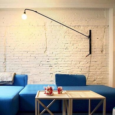 設計師北歐簡約長桿壁燈創意客廳書房辦公室懸臂鐵藝咖啡廳燈具 - luxhkhome