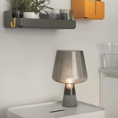 簡約現代水泥玻璃檯燈 北歐美式設計師客廳臥室床頭裝飾水泥檯燈 - luxhkhome