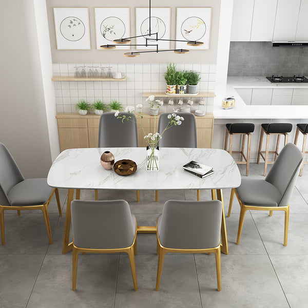北歐大理石小戶型餐桌 餐廳餐桌椅長方形現代簡約4人餐桌椅組合 - luxhkhome
