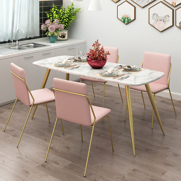 北歐網紅餐廳餐桌椅組合現代簡約大理石家用小戶型吃飯桌子長方形 - luxhkhome