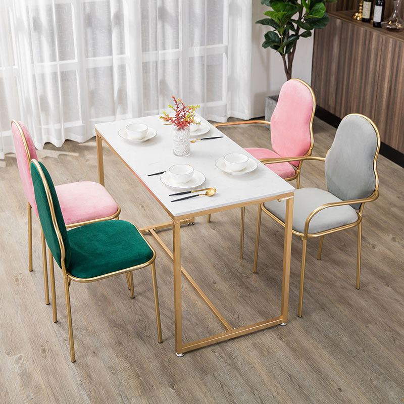北歐大理石餐桌椅組合現代簡約小戶型輕奢家用長方形餐桌吃飯桌子 - luxhkhome