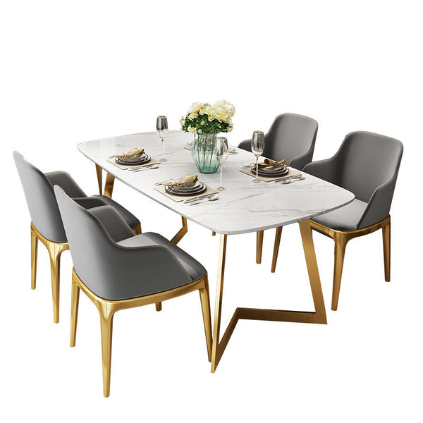 北歐大理石小戶型餐桌 餐廳餐桌椅長方形現代簡約4人餐桌椅組合 - luxhkhome
