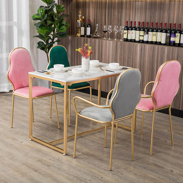 北歐大理石餐桌椅組合現代簡約小戶型輕奢家用長方形餐桌吃飯桌子 - luxhkhome
