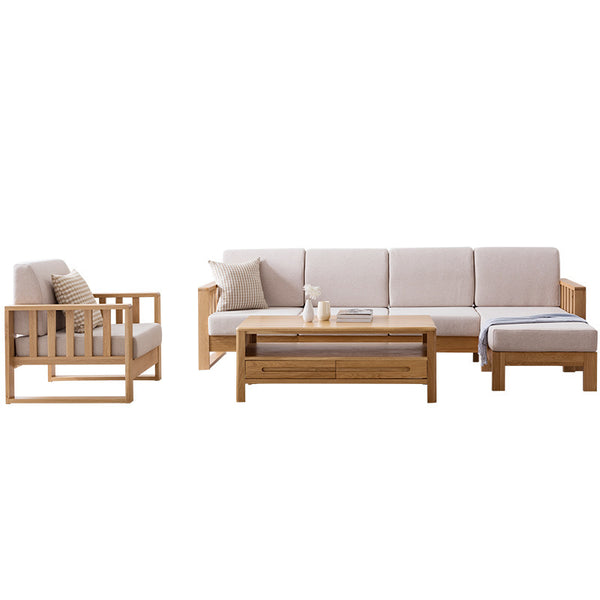 北歐全實木沙發組合 現代客廳小戶型布藝日式沙發 白橡木原木家具 - luxhkhome