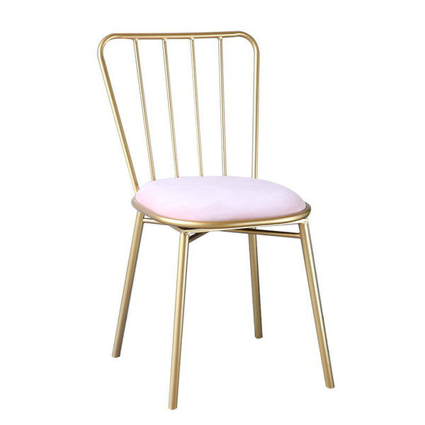 北歐椅子現代簡約餐椅休閒椅化妝椅 家用餐廳創意靠背鐵藝桌椅 (椅子（備註坐墊顏色）) - luxhkhome